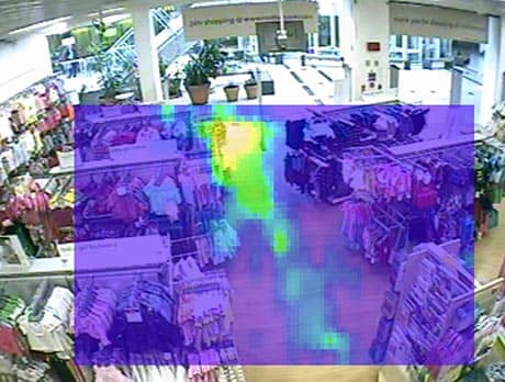 Heat map of dwell times in a store